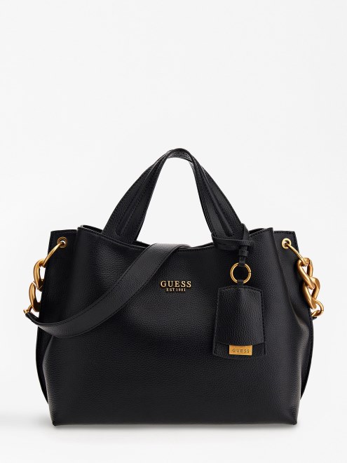 Bolso De Mano Guess Nell Negro Con Dije Del Logo