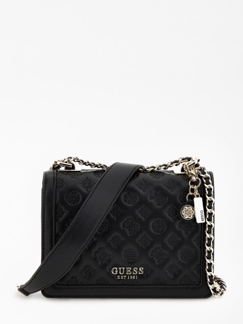 Mini Bandolera Con Logo En Relieve De Abey Guess Negro