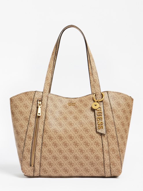 Bolso Shopper Marrón Con El Logo 4g De Guess Naya Por Todas Partes
