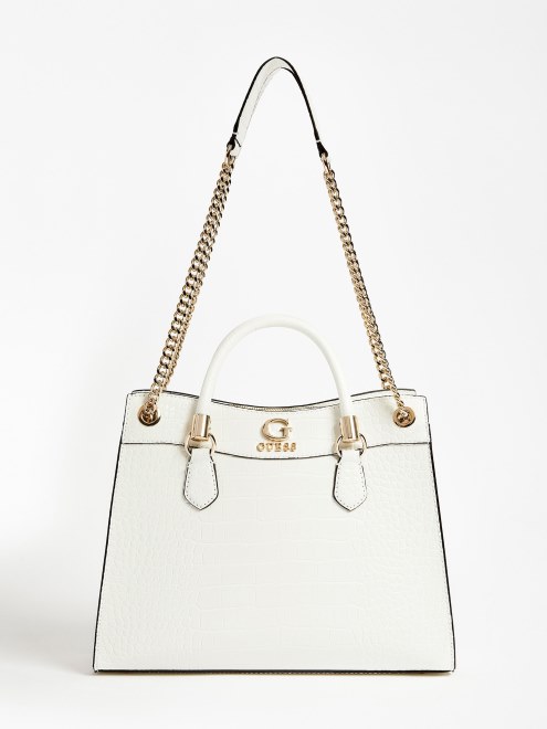 Bolso De Mano Nell Estampado Cocodrilo Guess Blanco