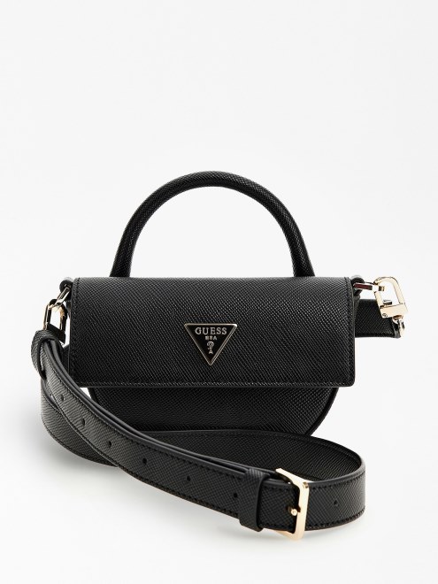 Bolso Mini Guess Alexie Saffiano Negro