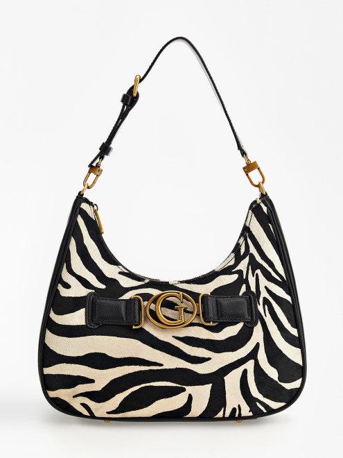 Bolso Bandolera Animalier Aviana De Piel Genuina Guess