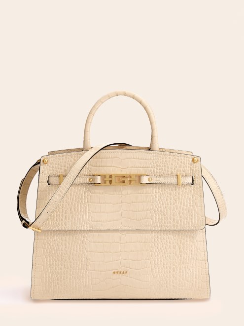 Bolso Cristina Cuero Real Blanco Guess