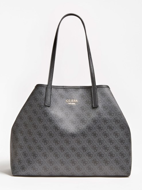 Bolso Shopper Maxi Con Logo Vikky 4g Gris Multi Guess