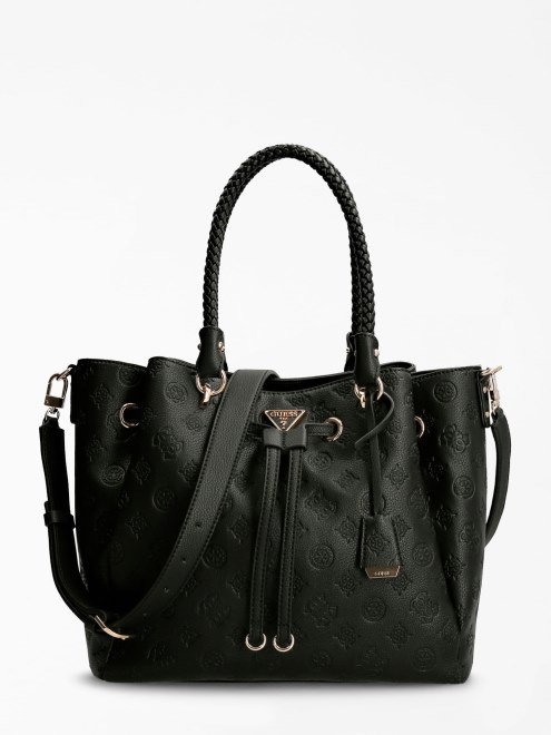 Bolso Shopper Con Logo De Peonía 4g Guess Helaina Negro