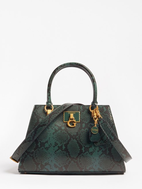 Bolso Verde Katey Python Con Estampado Guess