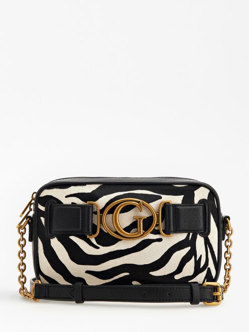 Bolso Bandolera Guess Animalier Aviana De Piel Genuina