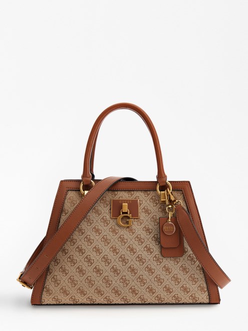 Bolso De Mano Guess Marrón Katey 4g Logo