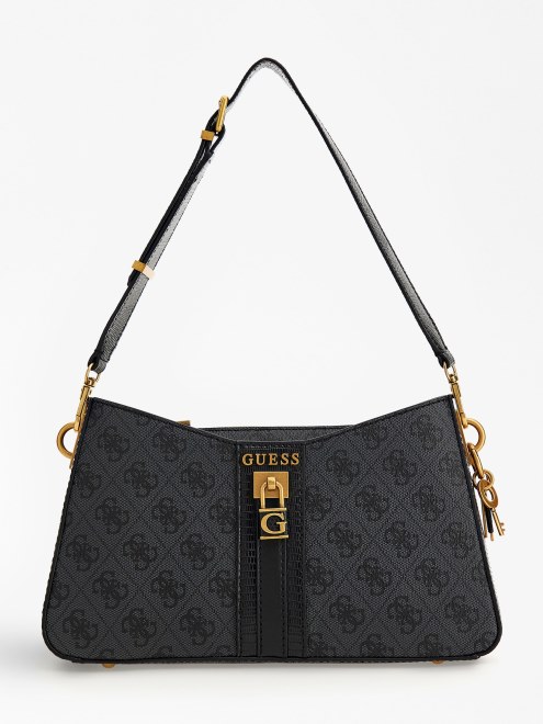 Bolso De Hombro Guess Ginevra 4g Logo Gris