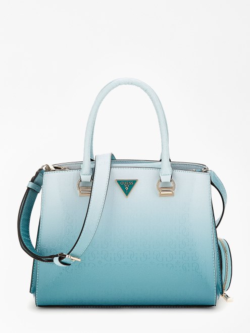 Bolso De Mano Guess Alexie 4g Logo Azul Claro