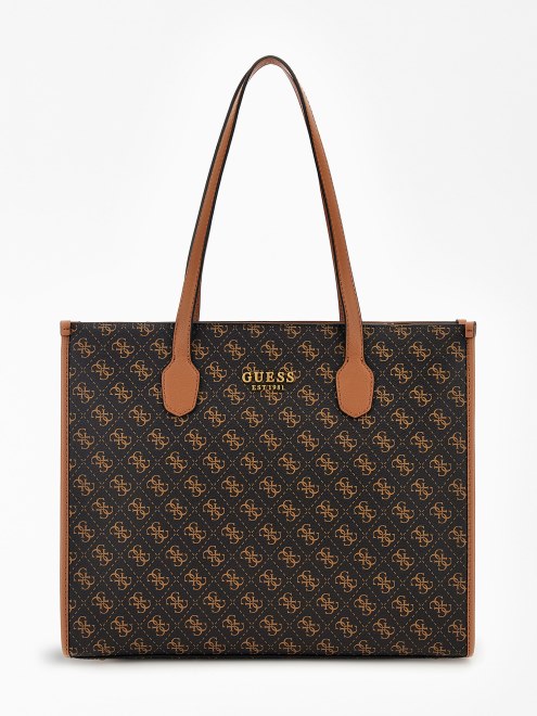 Bolso De Hombro Marron Con Logo 4g De Guess Silvana