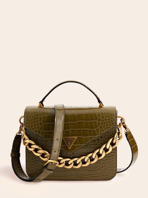 Minibolso Retour Con Estampado De Cocodrilo Verde Guess