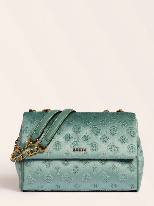 Bandolera Adivina De Terciopelo Kimi Azul Claro