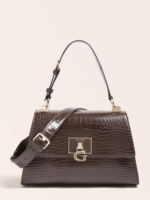 Bolso De Mano Con Estampado De Cocodrilo Stephi De Guess Marron