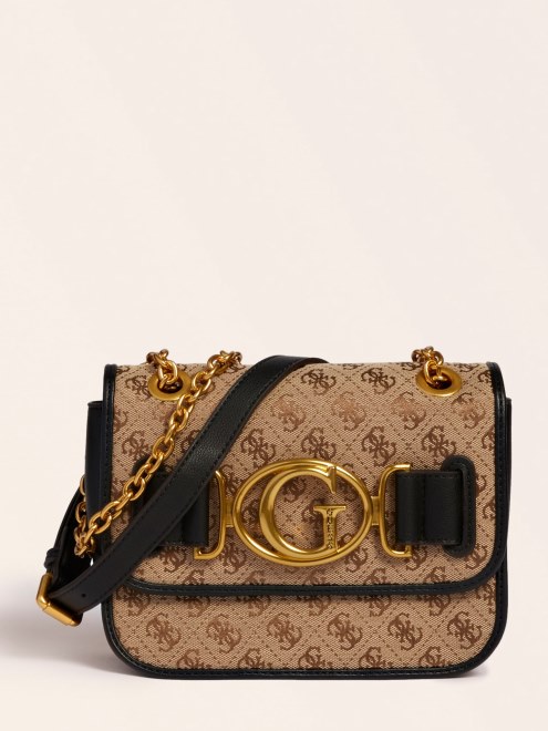 Bolso Cruzado Con Logo Aileen 4g Negro Guess