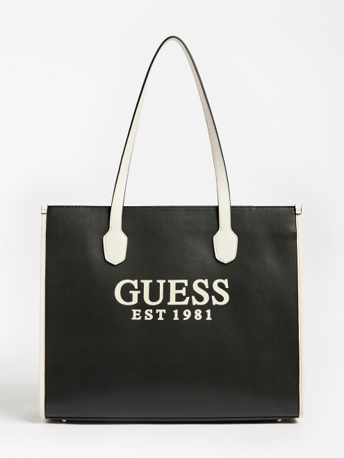 Bolso De Hombro Guess Silvana Negro