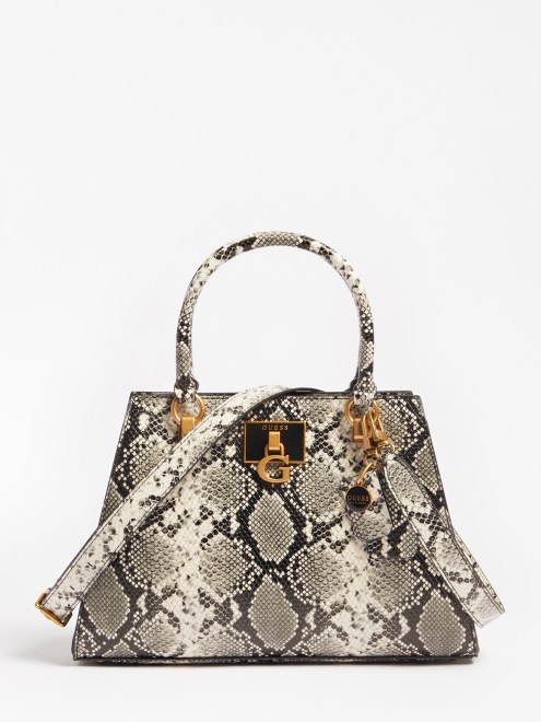 Katey Python Bolso De Mano Con Estampado Negro Guess