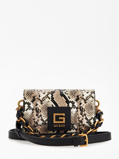 Bandolera Mini Alva Con Estampado De Pitón Guess Multi Beige