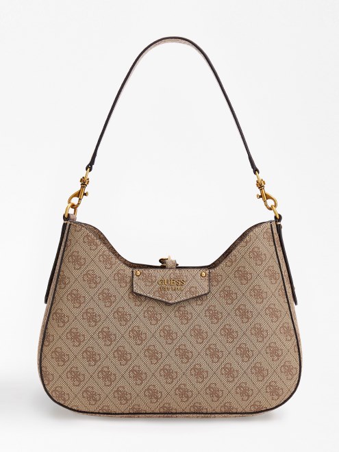 Bolso Hobo Eco Brenton 4g Logo Guess Beige