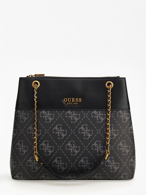Bolso De Hombro Con Logo Guess Berta 4g Gris