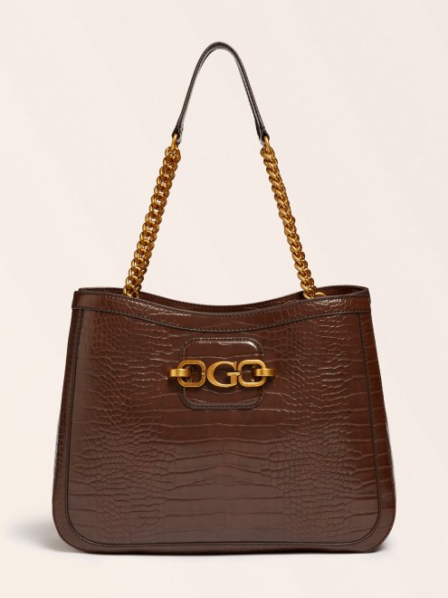 Shopper Con Estampado De Cocodrilo Hensély Guess Marrón