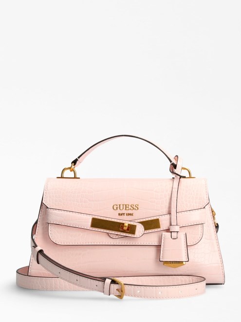 Bolso De Mano Guess Rosa Con Estampado De Cocodrilo Enisa