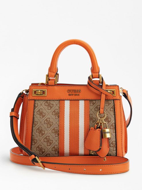 Mini Bolso De Mano Guess Katey 4g Logo Naranja