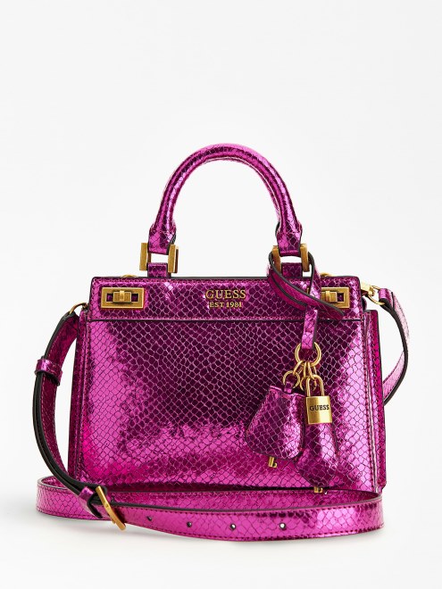 Bolso De Mano Guess Fucsia Katey Python Mini