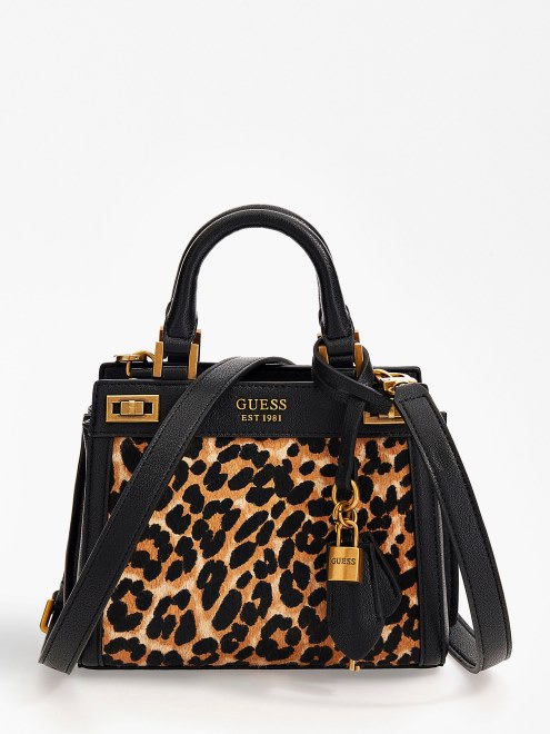 Mini Bolso Katey De Piel Real Animalier Guess