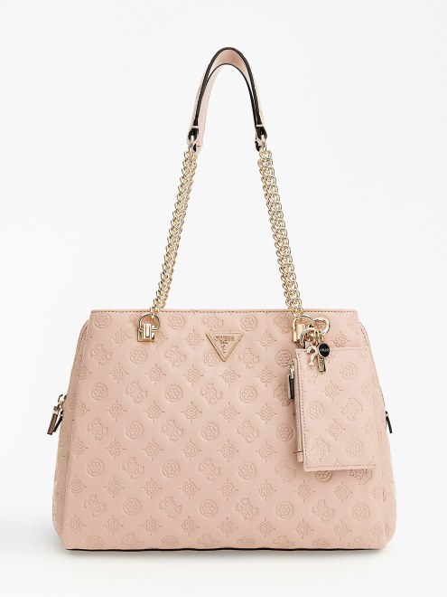 Bolso De Hombro Rosa Guess La Femme Con Logo Grabado