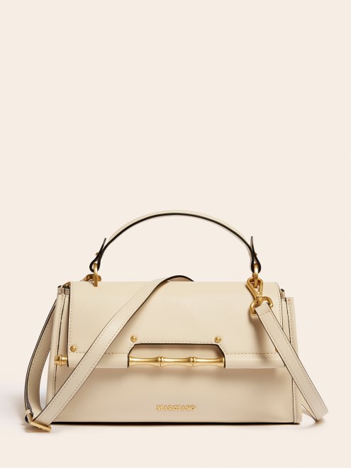 Bolso De Cuero Guess Alia Real Blanco