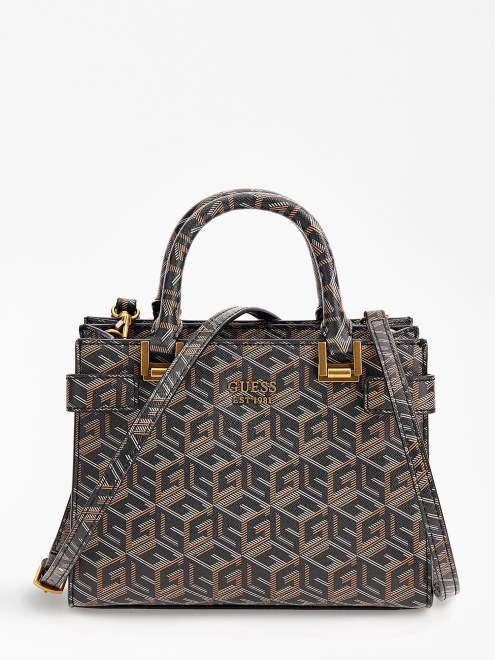 Bolso De Mano Guess Mini Atene G Cube Logo Negro