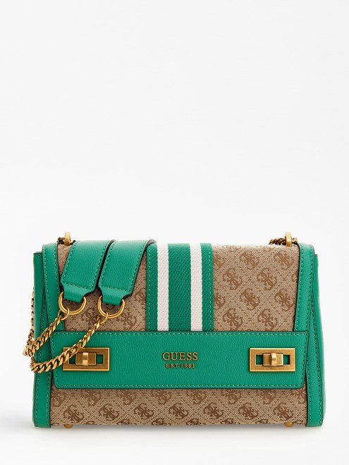 Bandolera Verde Con Logo 4g De Guess Katey