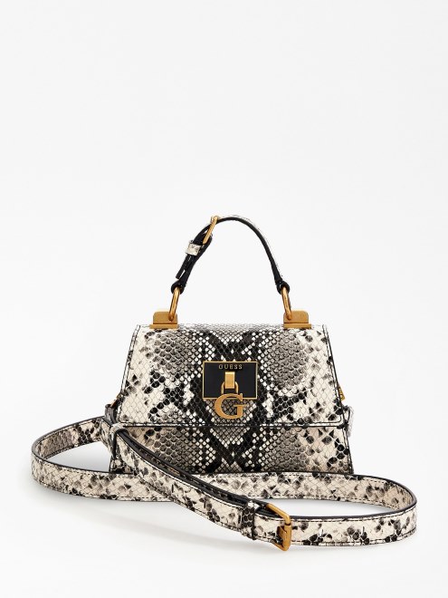 Bolso De Mano Mini Katey Python Negro Guess