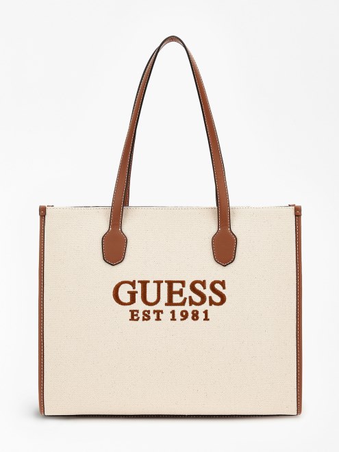 Bolso De Hombro Marron Con Logo De Guess Silvana