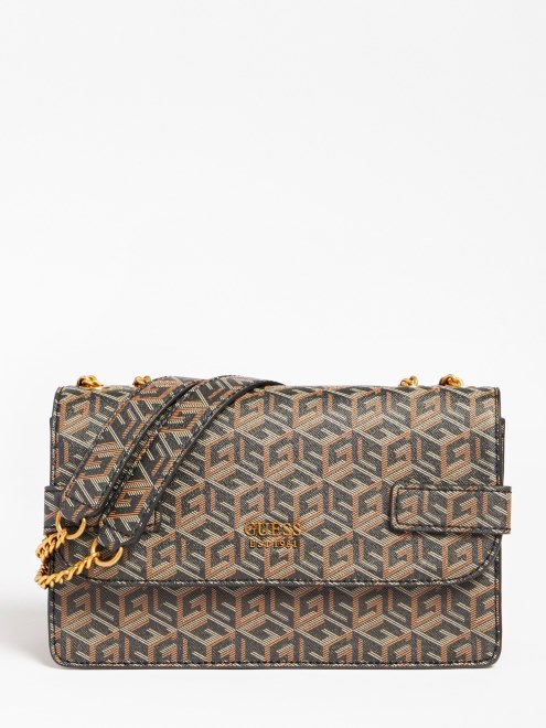 Bandolera Guess Mini Atene Negra Acolchada