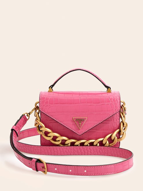 Bolso De Mano Micro Con Estampado De Cocodrilo Retour Guess Rosa