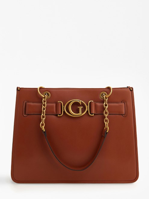 Bolso Shopper Marron Con Logo De Aviana