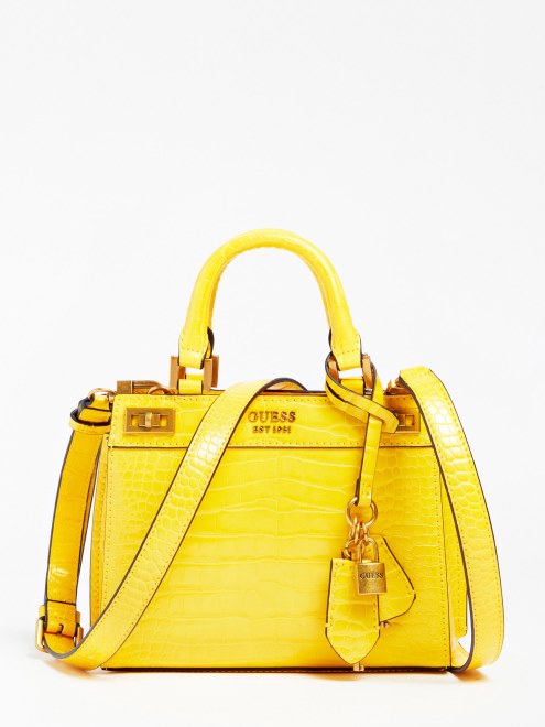 Bolso Mini Katey Croc Amarillo Guess