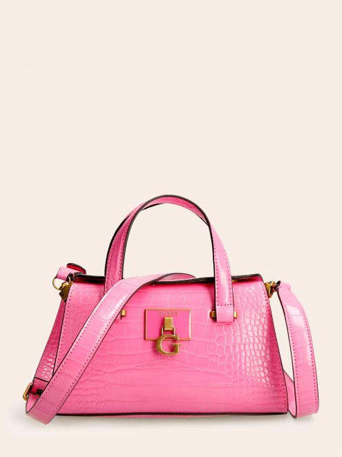 Mini Bolso De Mano Guess Rosa Con Estampado De Cocodrilo Stephi