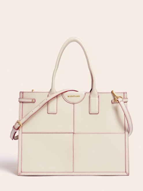 Shopper De Cuero Auténtico Stilla Blanco Guess