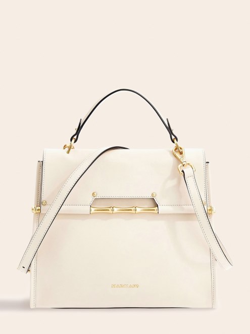Bolso De Mano Guess Blanco Alia De Piel Auténtica