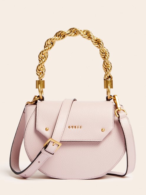 Bolso De Mano Mini Rosa Guess Aida De Piel Auténtica