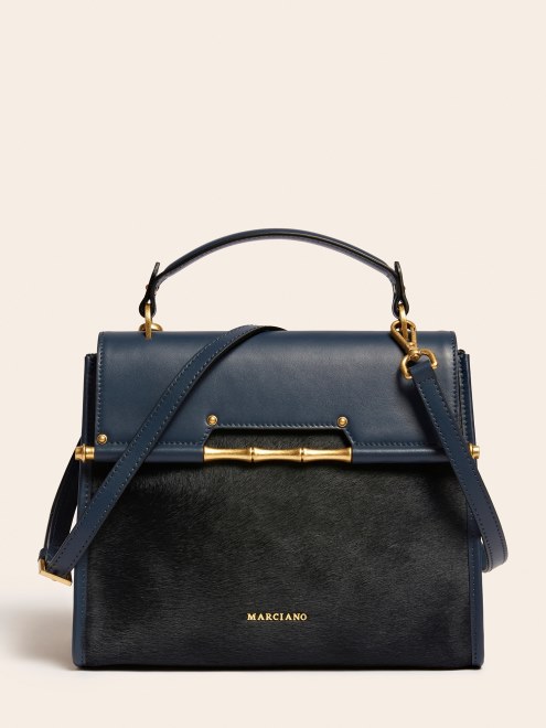 Bolso De Cuero Guess Alia Real Azul Oscuro