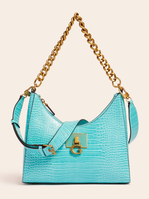 Azul Claro Con Estampado De Cocodrilo Stephi Hobo Guess