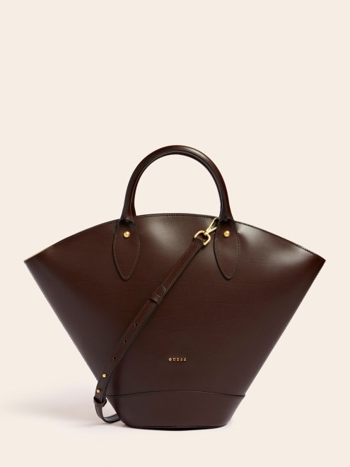 Bolso De Cuero Guess Jary Marron