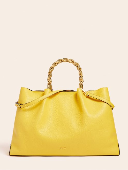 Bolso De Mano Guess Amarillo Aida De Piel Auténtica