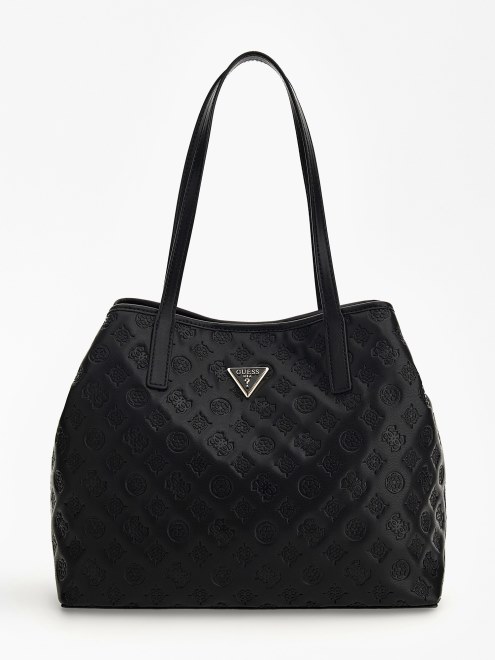Bolso De Hombro Guess Vikky Negro Con Logo Grabado 4g