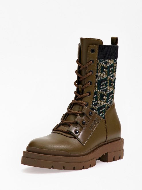 Botas De Combate Odalis Con Logo De G Cube Guess Verde