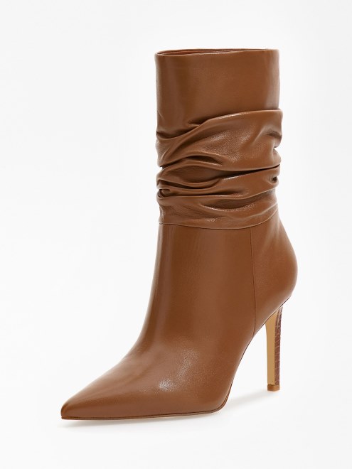 Botines Dabbi De Cuero Real Guess Marrón